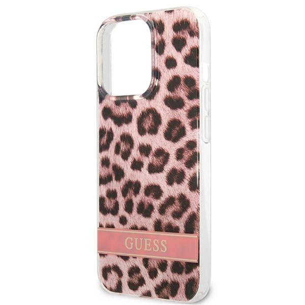 Guess GUHCP13XHSLEOP iPhone 13 Pro Max 6.7" pink/pink hardcase Leopardeng