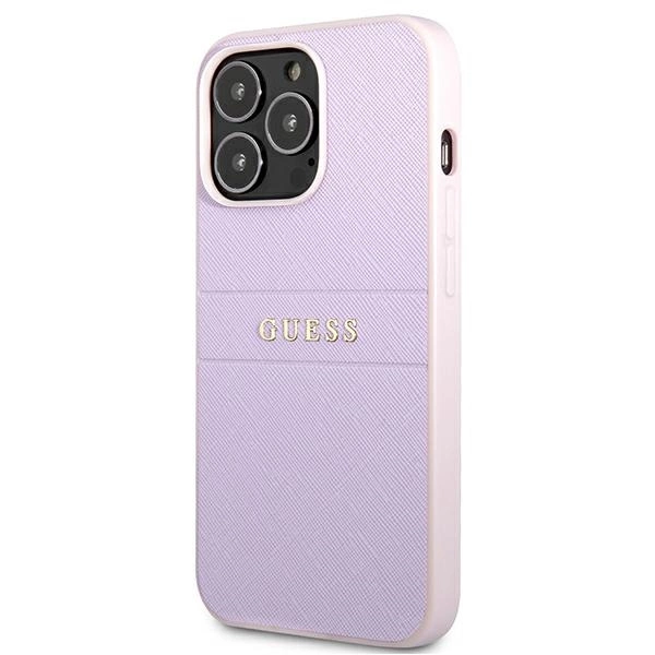 Guess Saffiano Stripe iPhone 13 Pro Max Case - Purpleeng