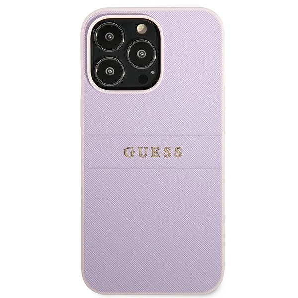 Guess Saffiano Stripe iPhone 13 Pro Max Case - Purpleeng