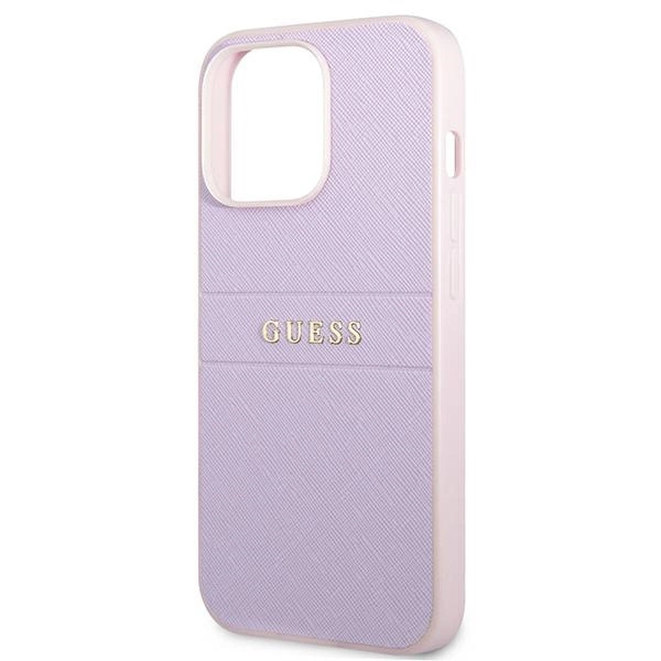 Guess Saffiano Stripe iPhone 13 Pro Max Case - Purpleeng