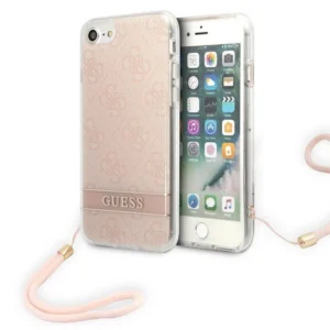 Guess GUOHCI8H4STP iPhone SE 2022 / SE 2020 / 7/ 8 pink/pink hardcase 4G Print Strapeng