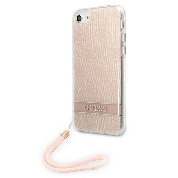 Guess GUOHCI8H4STP iPhone SE 2022 / SE 2020 / 7/ 8 pink/pink hardcase 4G Print Strapeng