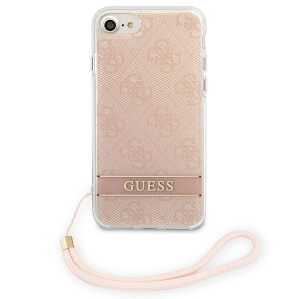 Guess GUOHCI8H4STP iPhone SE 2022 / SE 2020 / 7/ 8 pink/pink hardcase 4G Print Strapeng