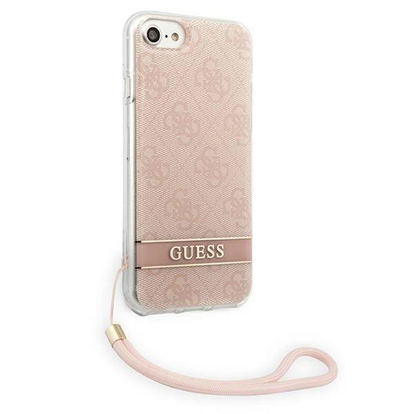 Guess GUOHCI8H4STP iPhone SE 2022 / SE 2020 / 7/ 8 pink/pink hardcase 4G Print Strapeng