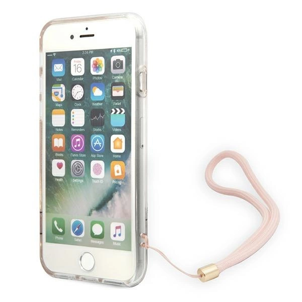Guess GUOHCI8H4STP iPhone SE 2022 / SE 2020 / 7/ 8 pink/pink hardcase 4G Print Strapeng
