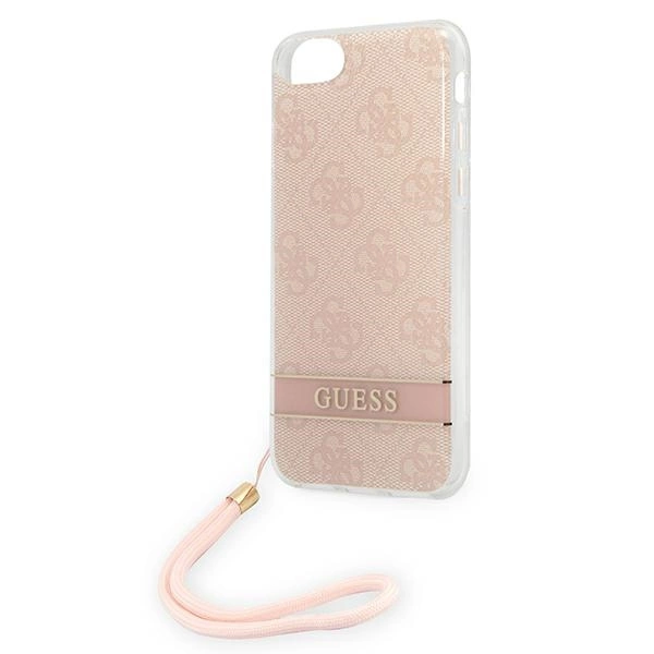 Guess GUOHCI8H4STP iPhone SE 2022 / SE 2020 / 7/ 8 pink/pink hardcase 4G Print Strapeng
