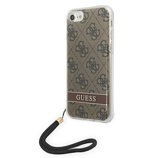Guess GUOHCI8H4STW iPhone SE 2022 / SE 2020 / 7/ 8 brown/brown hardcase 4G Print Strapeng