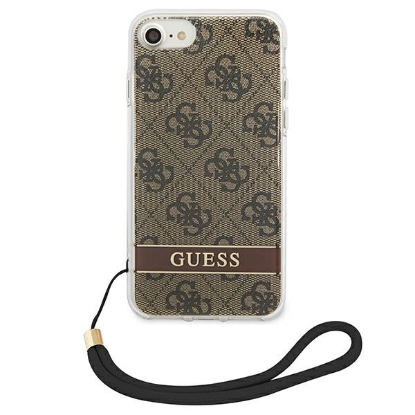 Guess GUOHCI8H4STW iPhone SE 2022 / SE 2020 / 7/ 8 brown/brown hardcase 4G Print Strapeng