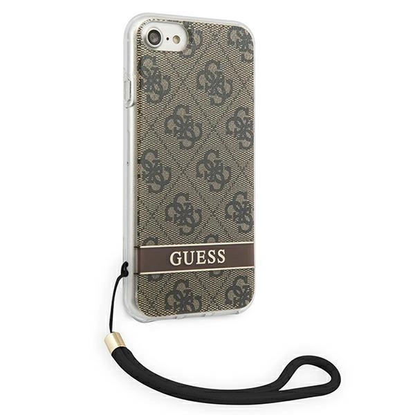 Guess GUOHCI8H4STW iPhone SE 2022 / SE 2020 / 7/ 8 brown/brown hardcase 4G Print Strapeng