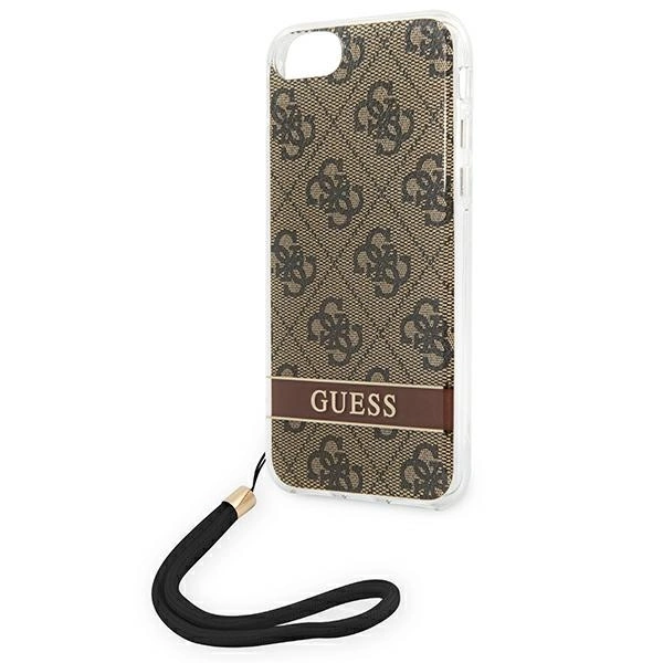 Guess GUOHCI8H4STW iPhone SE 2022 / SE 2020 / 7/ 8 brown/brown hardcase 4G Print Strapeng