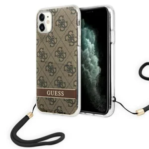 Guess GUOHCN61H4STW iPhone 11 brown/brown hardcase 4G Print Strapeng