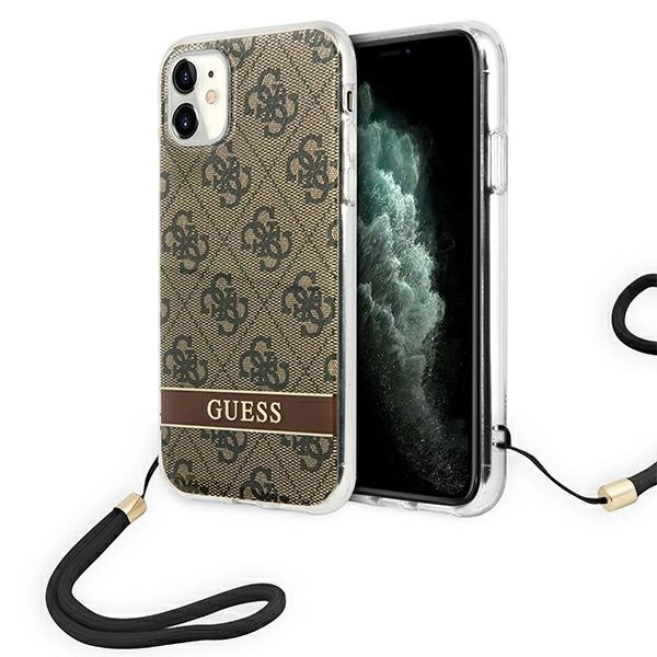 Guess GUOHCN61H4STW iPhone 11 brown/brown hardcase 4G Print Strapeng