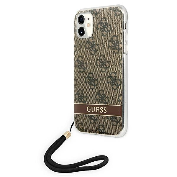 Guess GUOHCN61H4STW iPhone 11 brown/brown hardcase 4G Print Strapeng