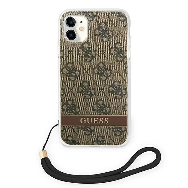 Guess GUOHCN61H4STW iPhone 11 brown/brown hardcase 4G Print Strapeng