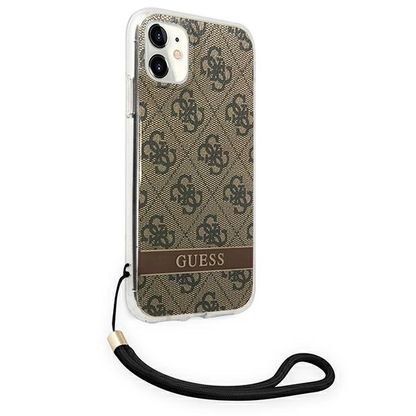 Guess GUOHCN61H4STW iPhone 11 brown/brown hardcase 4G Print Strapeng