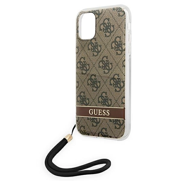 Guess GUOHCN61H4STW iPhone 11 brown/brown hardcase 4G Print Strapeng