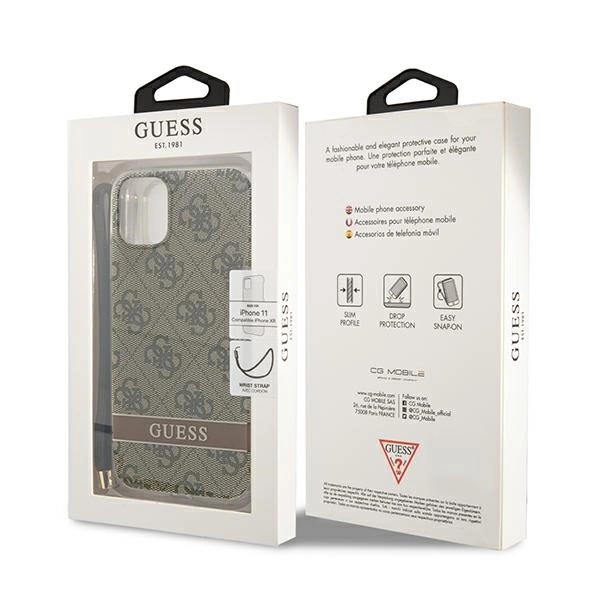 Guess GUOHCN61H4STW iPhone 11 brown/brown hardcase 4G Print Strapeng