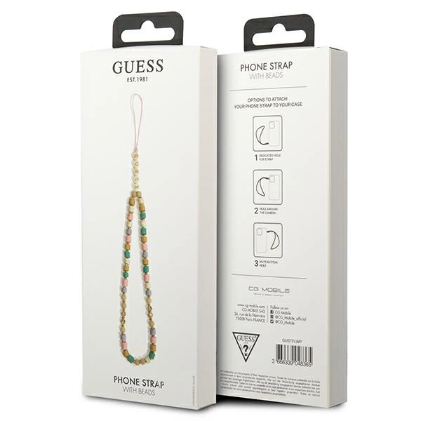 Guess pendant GUSTFLWP Phone Strap pink/pink Heishi Beadseng