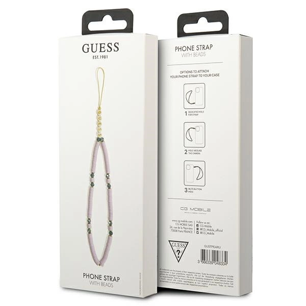 Guess pendant GUSTPEARU Phone Strap lilac/lilac Heishi Beadseng