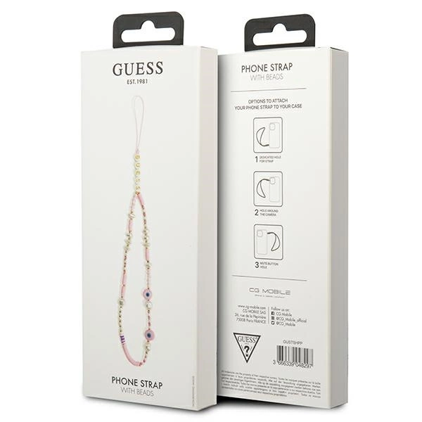Guess pendant GUSTSHPP Phone Strap pink/pink Beads Shelleng