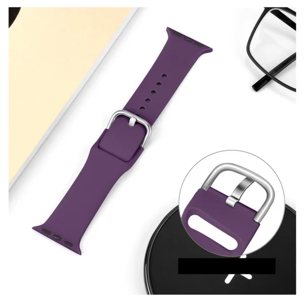 Silicone Strap APS for Apple Watch 42/44/45mm Strap Watch Bracelet - Blackeng