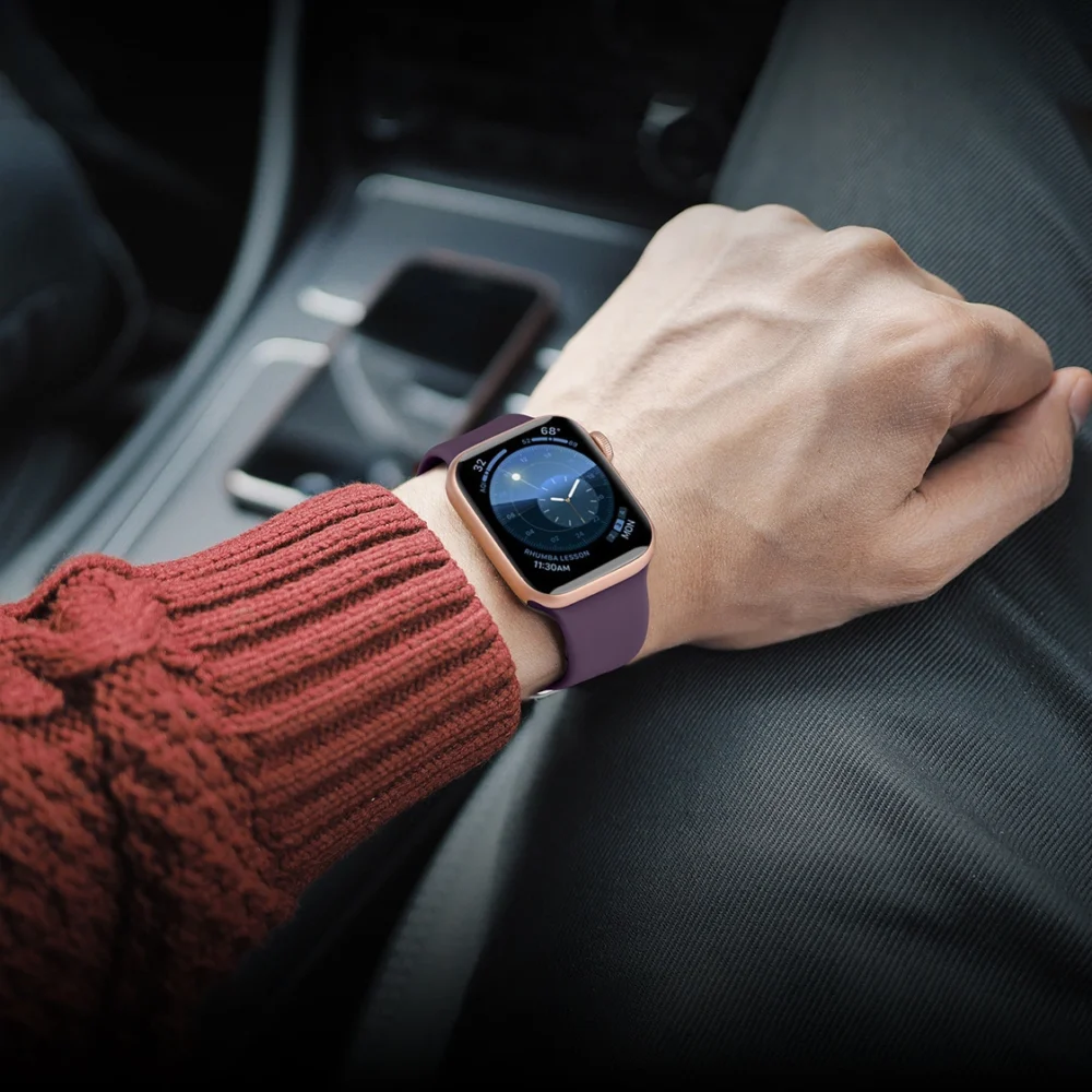 Silicone Strap APS for Apple Watch 42/44/45mm Strap Watch Bracelet - Blackeng
