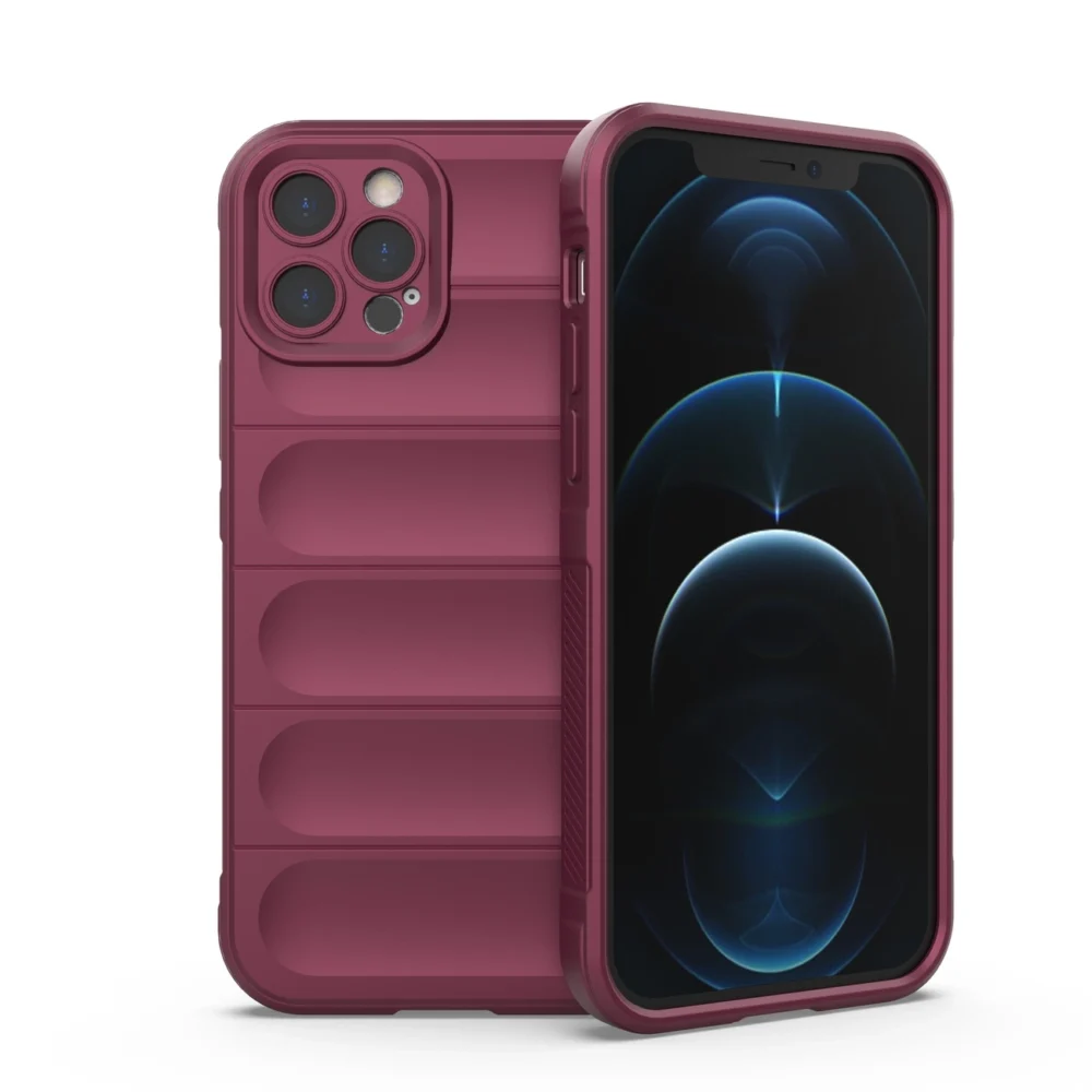 Magic Shield Case for iPhone 12 Pro flexible armored burgundy covereng