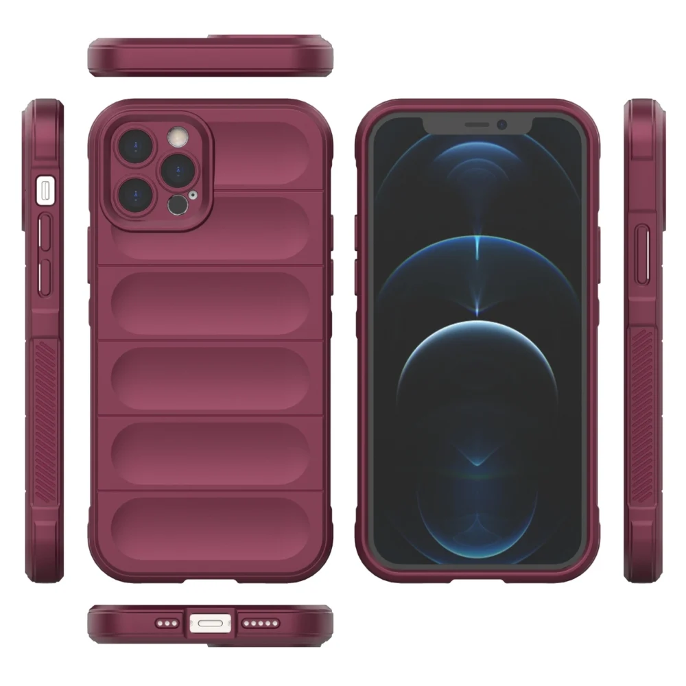 Magic Shield Case for iPhone 12 Pro flexible armored burgundy covereng