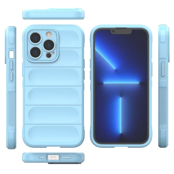 Magic Shield Case for iPhone 13 Pro flexible armored cover light blueeng