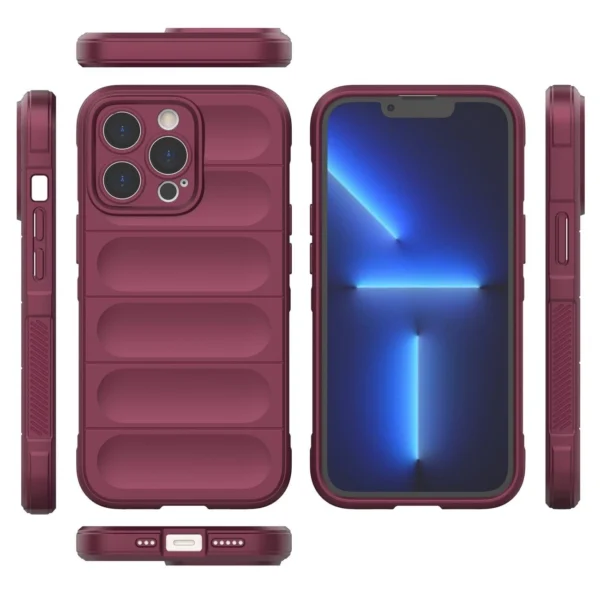 Magic Shield Case for iPhone 13 Pro Max flexible armored burgundy covereng
