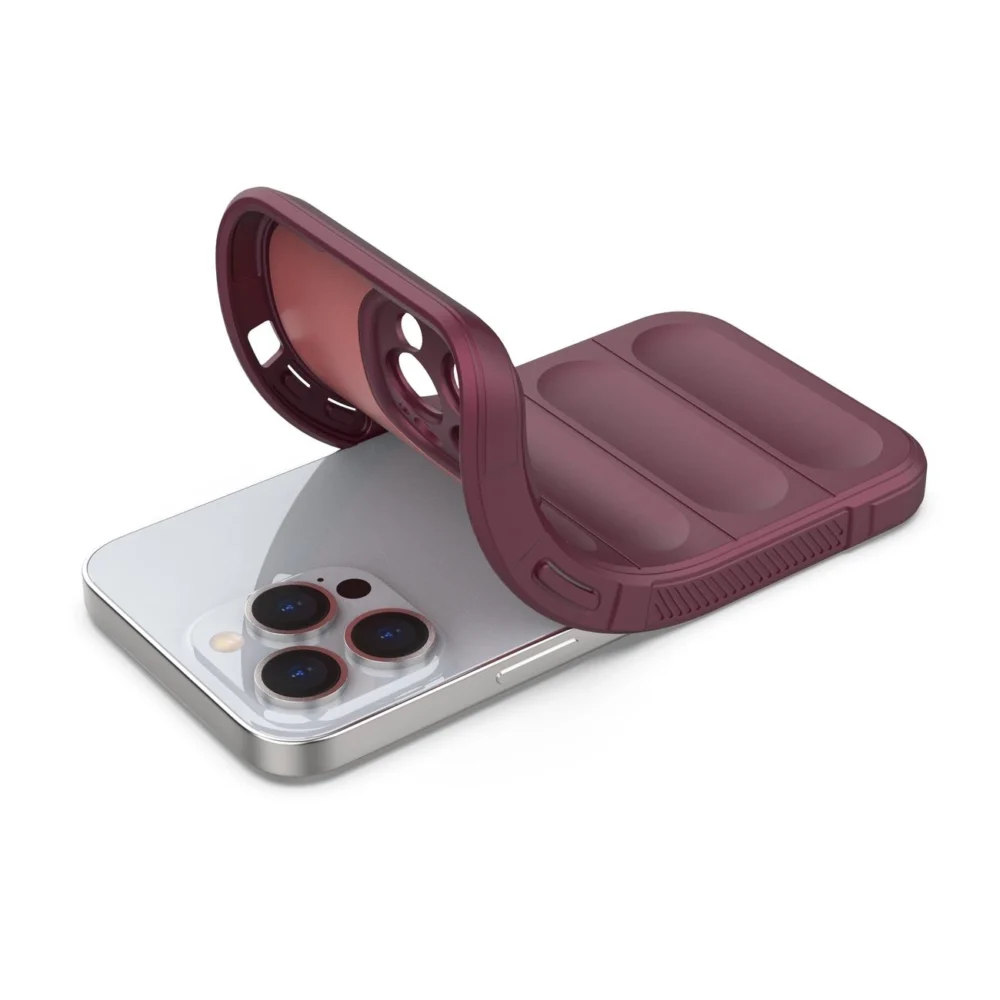 Magic Shield Case for iPhone 13 Pro Max flexible armored burgundy covereng