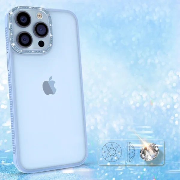 Kingxbar Sparkle Series case iPhone 13 Pro with crystals back cover blueeng