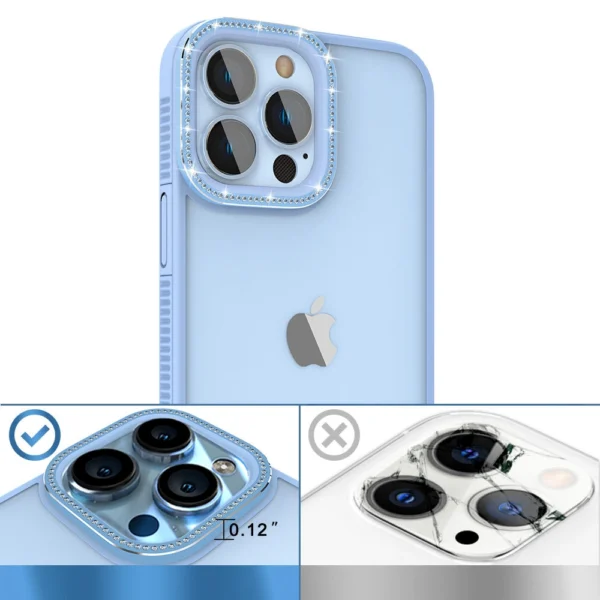 Kingxbar Sparkle Series case iPhone 13 Pro with crystals back cover blueeng