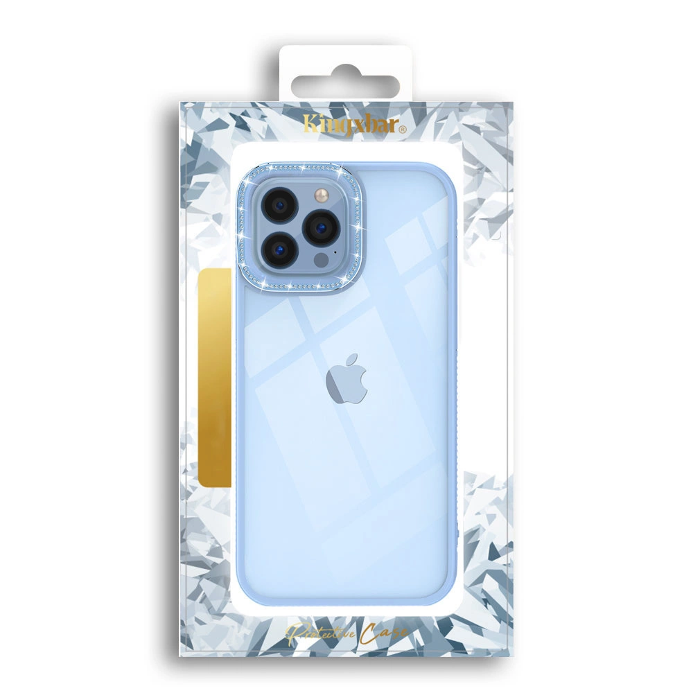 Kingxbar Sparkle Series case iPhone 13 Pro with crystals back cover blueeng