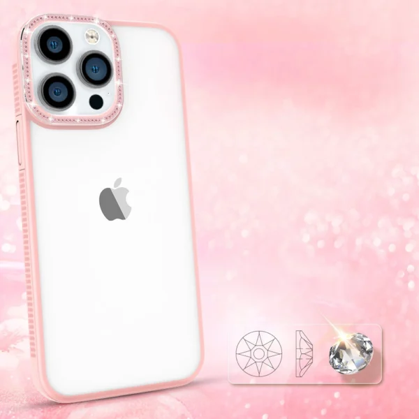 Kingxbar Sparkle Series case iPhone 13 Pro Max with crystals back cover pinkeng