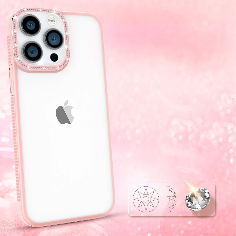 Kingxbar Sparkle Series case iPhone 13 Pro Max with crystals back cover pinkeng