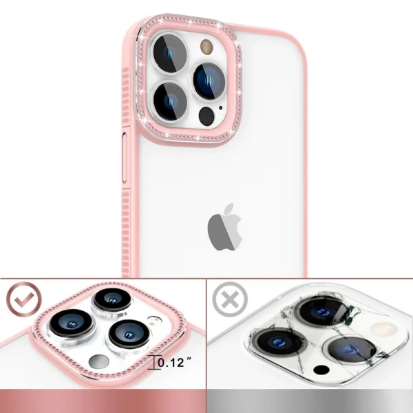 Kingxbar Sparkle Series case iPhone 13 Pro Max with crystals back cover pinkeng