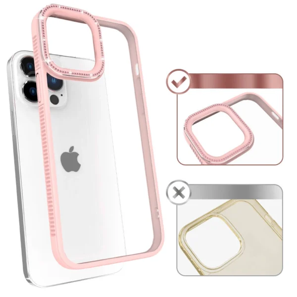 Kingxbar Sparkle Series case iPhone 13 Pro Max with crystals back cover pinkeng