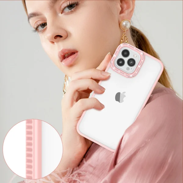 Kingxbar Sparkle Series case iPhone 13 Pro Max with crystals back cover pinkeng