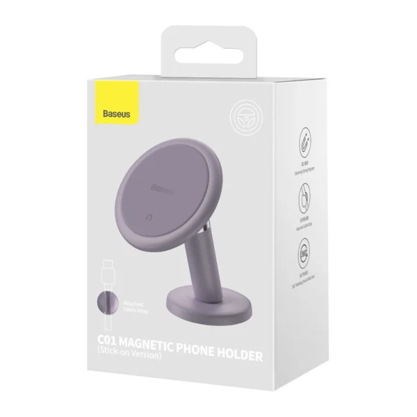 Baseus C01 magnetic car phone holder for the dashboard purple (SUCC000005)eng