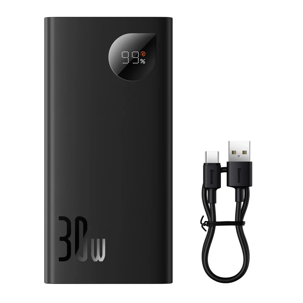 Baseus Adaman2 power bank with digital display 10000mAh 30W 2 x USB / 1x USB Type C Overseas Edition PD QC SCP black (PPAD040101)eng
