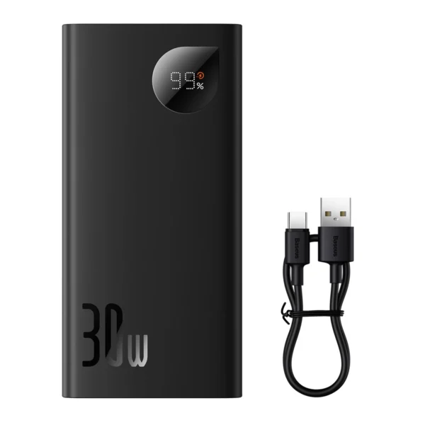 Baseus Adaman2 power bank with digital display 10000mAh 30W 2 x USB / 1x USB Type C Overseas Edition PD QC SCP black (PPAD040101)eng