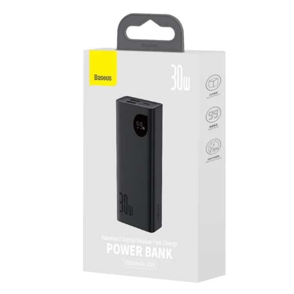 Baseus Adaman2 power bank with digital display 10000mAh 30W 2 x USB / 1x USB Type C Overseas Edition PD QC SCP black (PPAD040101)eng