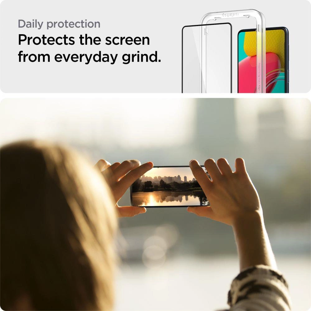 Spigen ALM Glass FC Tempered Glass for Samsung Galaxy M53 5G - Blackeng