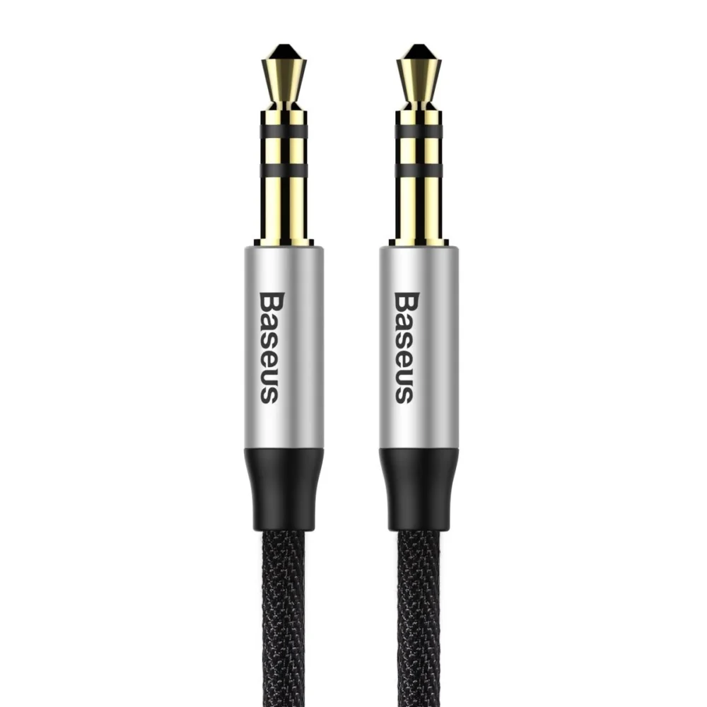 Baseus Yiven M30 stereo AUX 3.5 mm audio cable male mini jack 1m silver-black (CAM30-BS1)eng