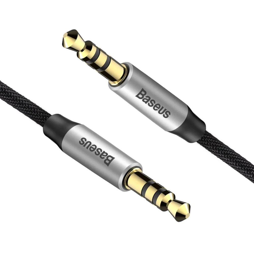 Baseus Yiven M30 stereo AUX 3.5 mm audio cable male mini jack 1m silver-black (CAM30-BS1)eng