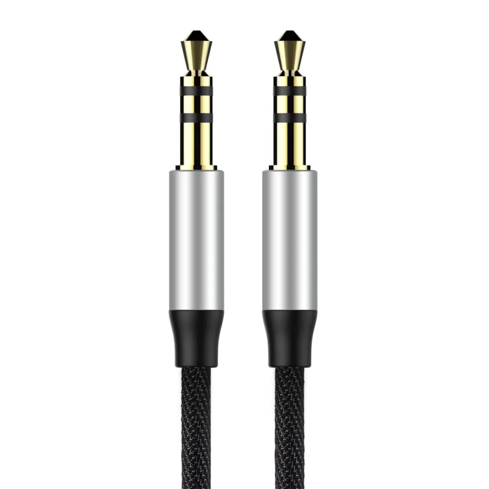 Baseus Yiven M30 stereo AUX 3.5 mm audio cable male mini jack 1m silver-black (CAM30-BS1)eng