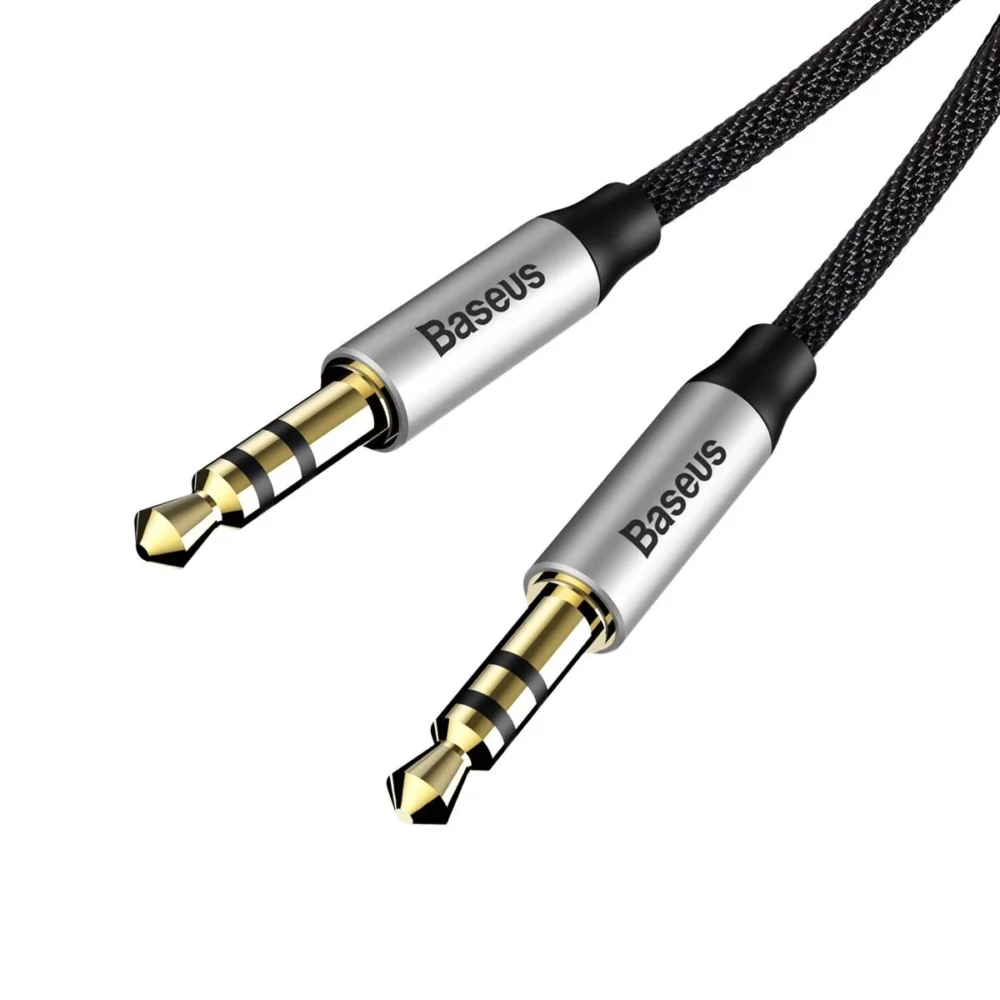 Baseus Yiven M30 stereo AUX 3.5 mm audio cable male mini jack 1m silver-black (CAM30-BS1)eng