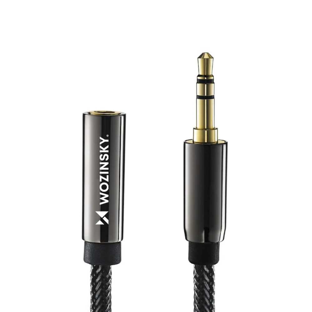 Wozinsky mini jack extension cable (female-male) AUX extension 3 m blackeng
