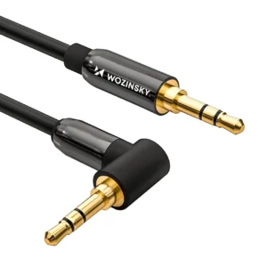 Wozinsky AUX cable angled (male-male) mini jack cable 1.5 m blackeng